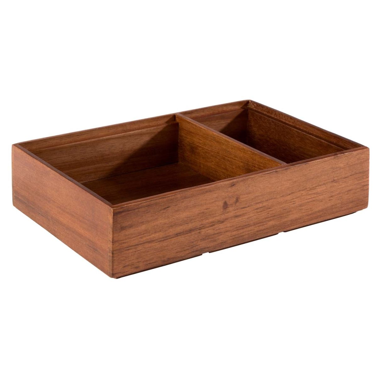 APS Holzbox WOODY, Akazienholz, 2 geteilt 22.5x15x5.5 cm (LxBxH); braun; rechteckig