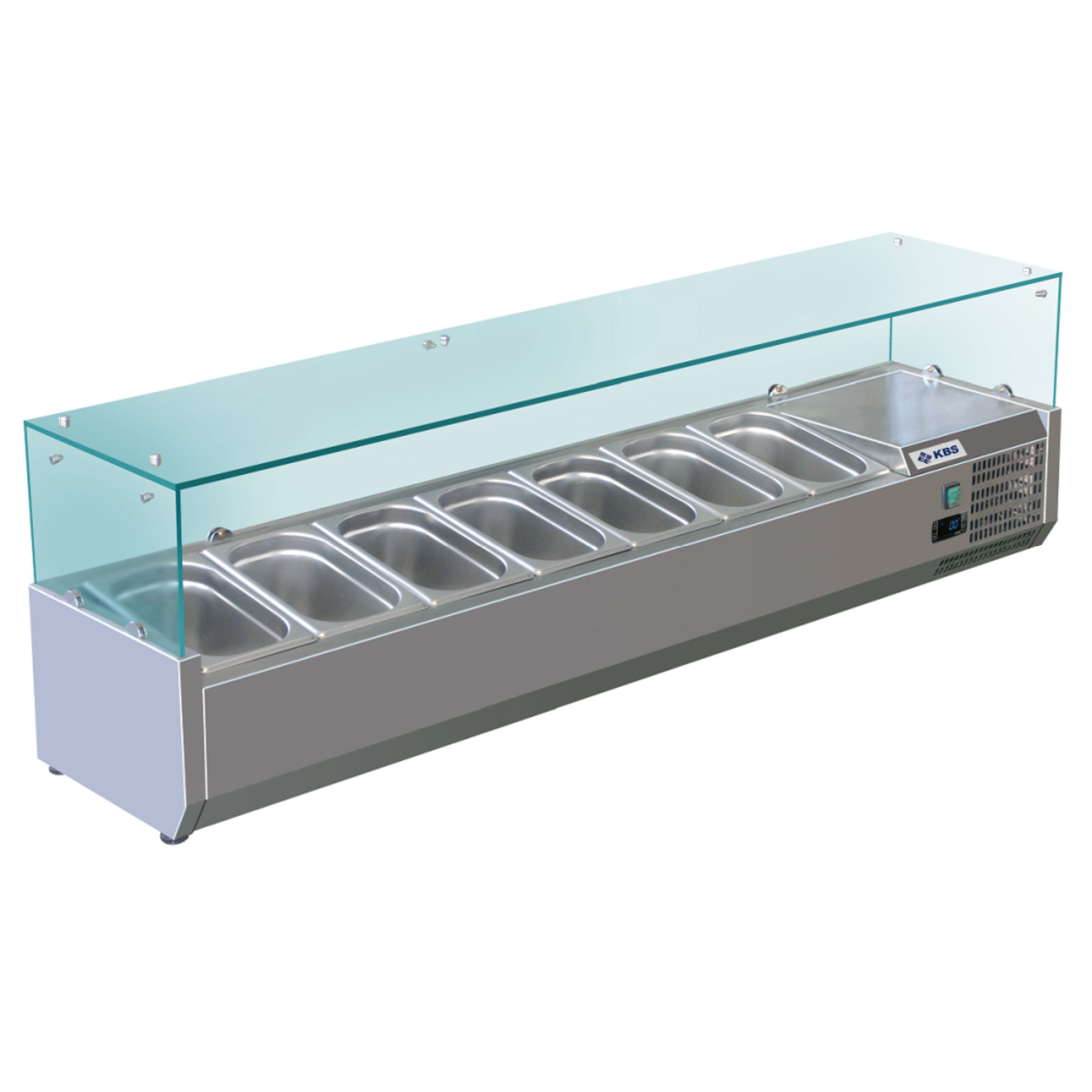 KBS Kühlaufsatz RX1600 (Glas) 160x43.5x39.5 cm (BxHxT); silber