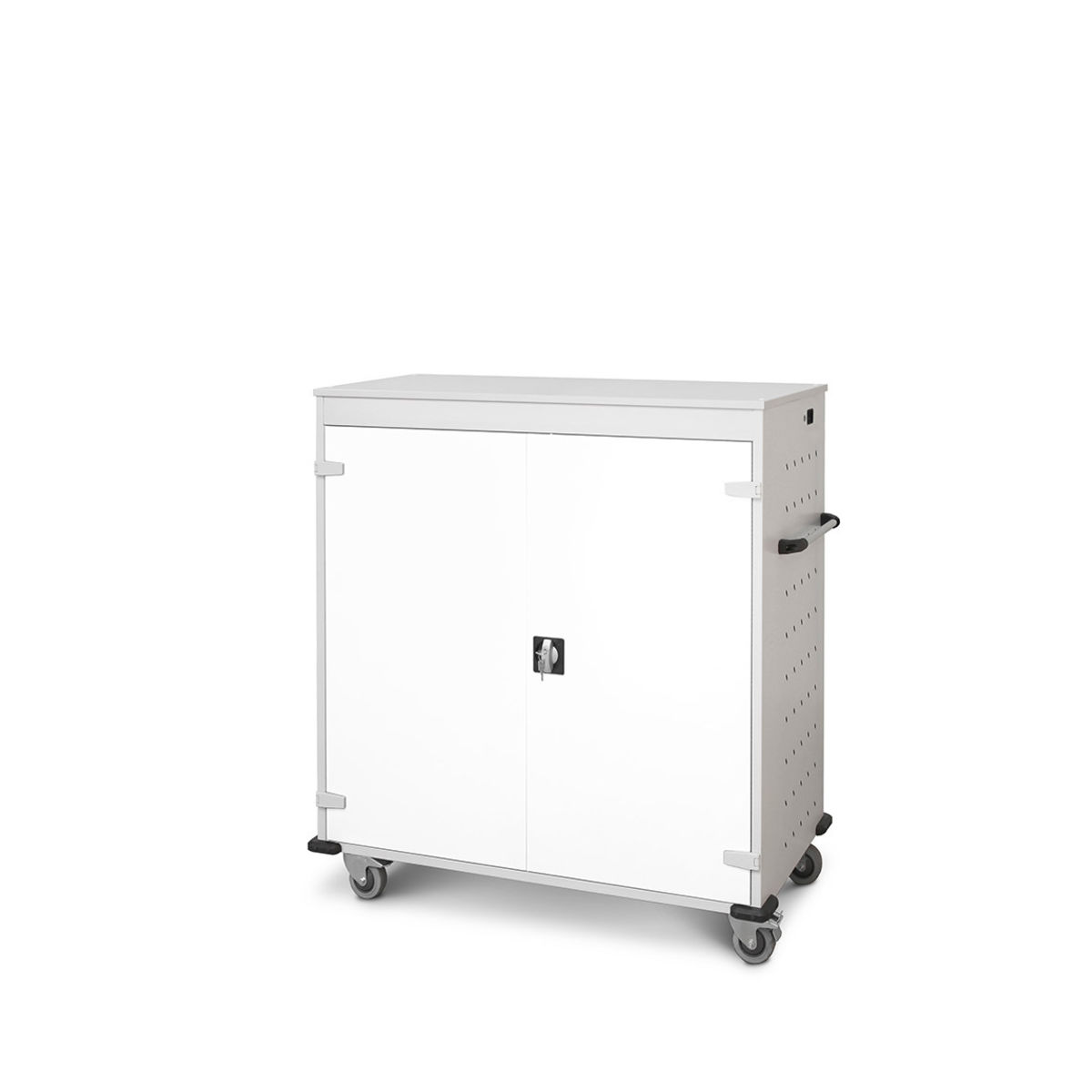 rotstahl Laptopwagen 30 Fächer mit lichtgrauem Korpus 92x131 cm (BxH); weiß