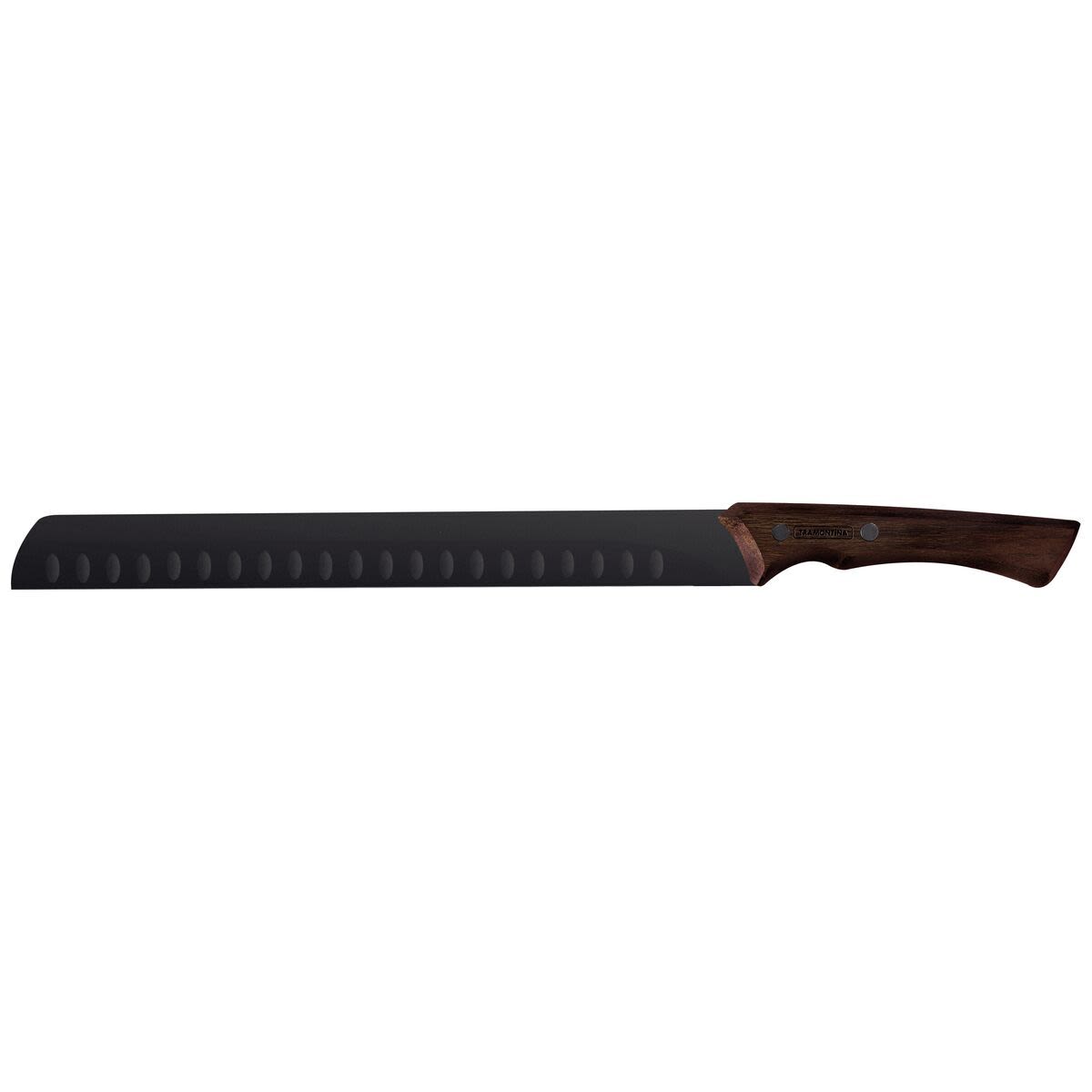 TRAMONTINA Schinkenmesser Churrasco Black Klingenlänge 29 cm, 43.5 cm (L); silber/braun