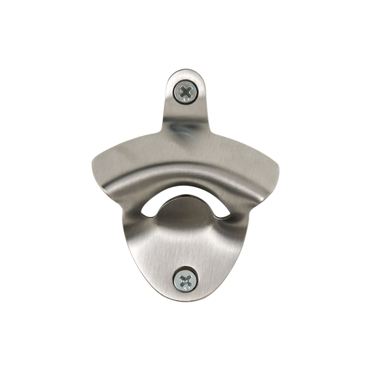 Apribottiglie montato a muro (GRI0025) in acciaio spazzolato, quantità 100 CORBY; 2.8x6.5x8 cm (LxLxH); acciaio inox