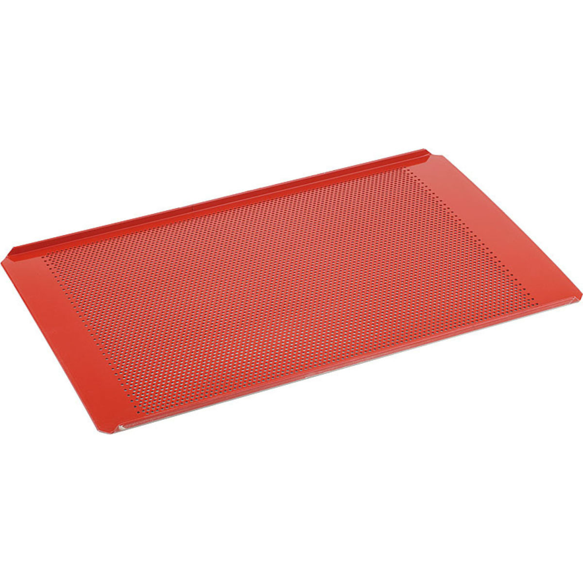 APS GN 1/1 Backblech, Aluminium, Silikon beschichtet, gelocht GN 1/1, 53x32.5x1 cm (LxBxH); rot; rechteckig