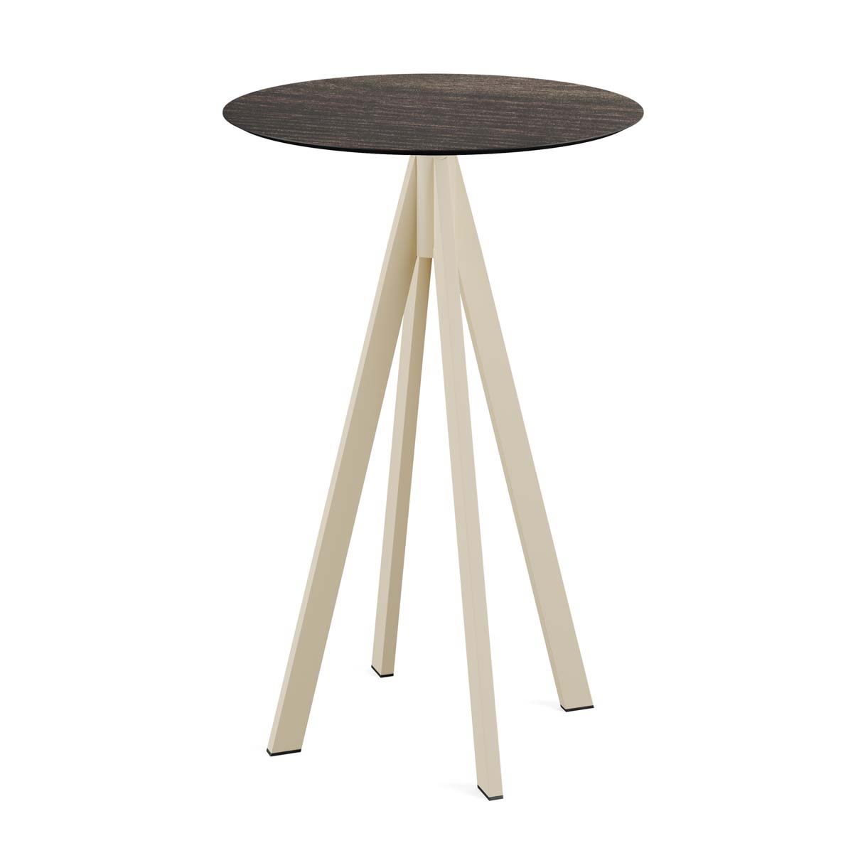 Feros Stehtisch Infinity Sand Gestell + HPL rund 109.2x70 cm (HxØ); dunkelbraun; rund