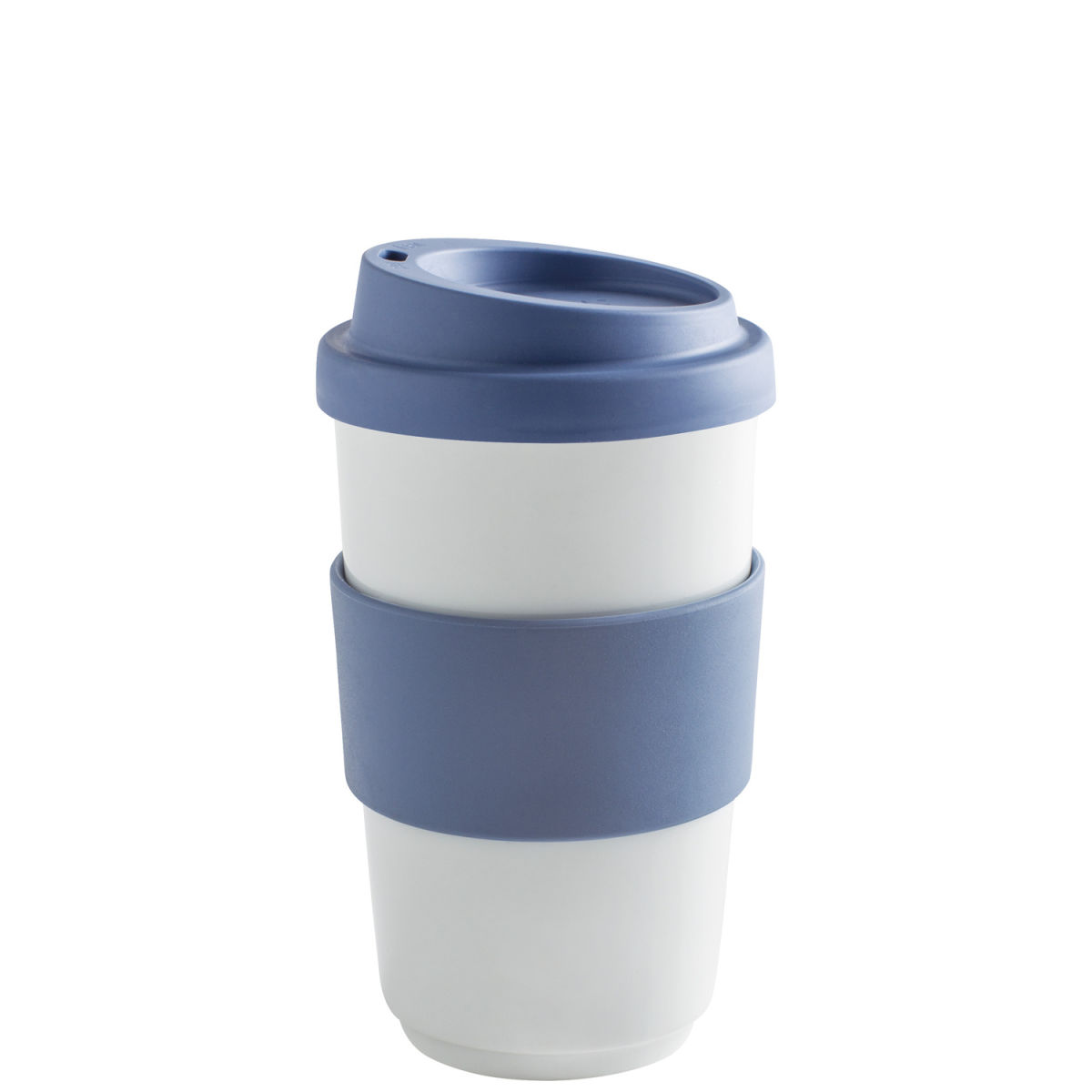 Kahla Becher + Trinkdeckel + Banderole fillit 400 ml, 8x13 cm (ØxH); rauchblau; rund