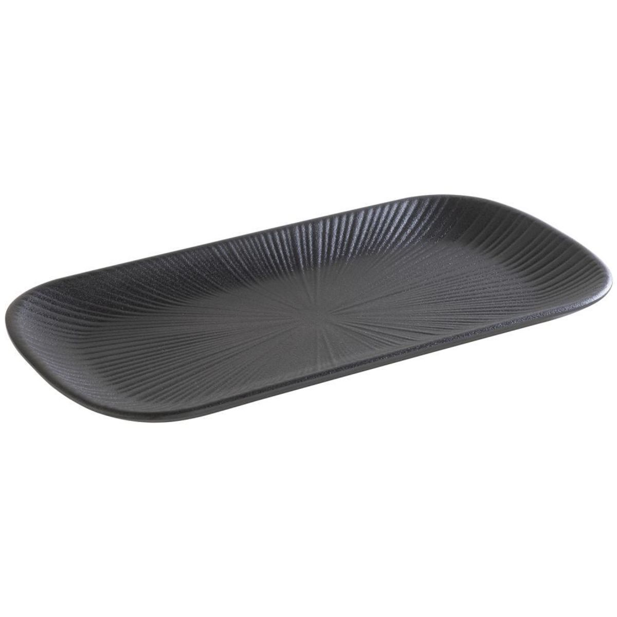 APS Teller NERO, Melamin, eckig; 32.5x17.6x2.5 cm (LxBxH); schwarz; oval