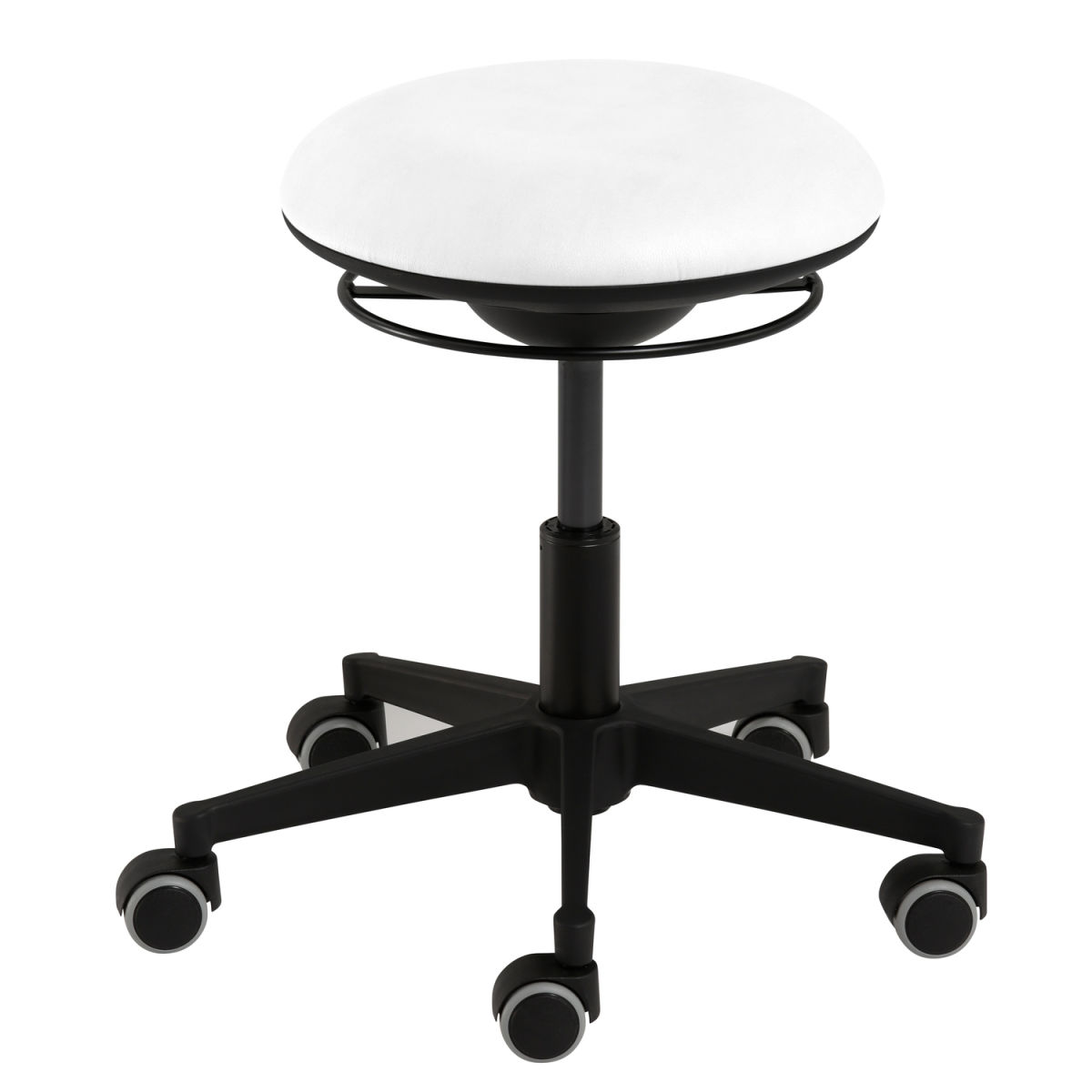Mayer Sitzmöbel Funktionsdrehhocker 3D 49x45x49 cm (BxHxT); Sitz kaltweiß, Gestell schwarz
