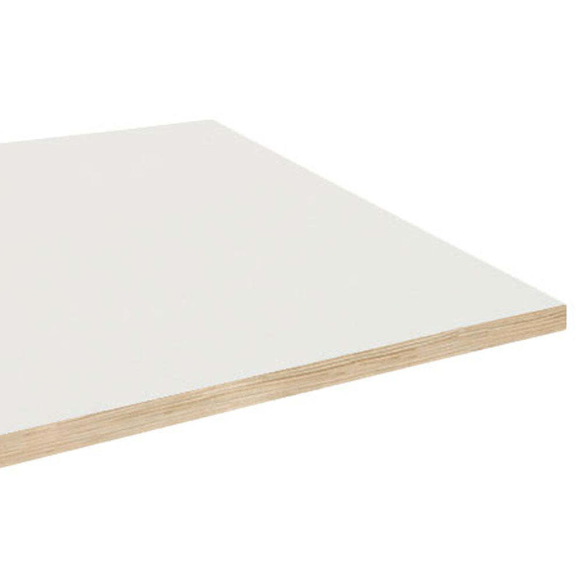 Piano tavolo rettangolare, bordi effetto legno RestooTab; 120x70 cm (LxL); bianco; rettangolare