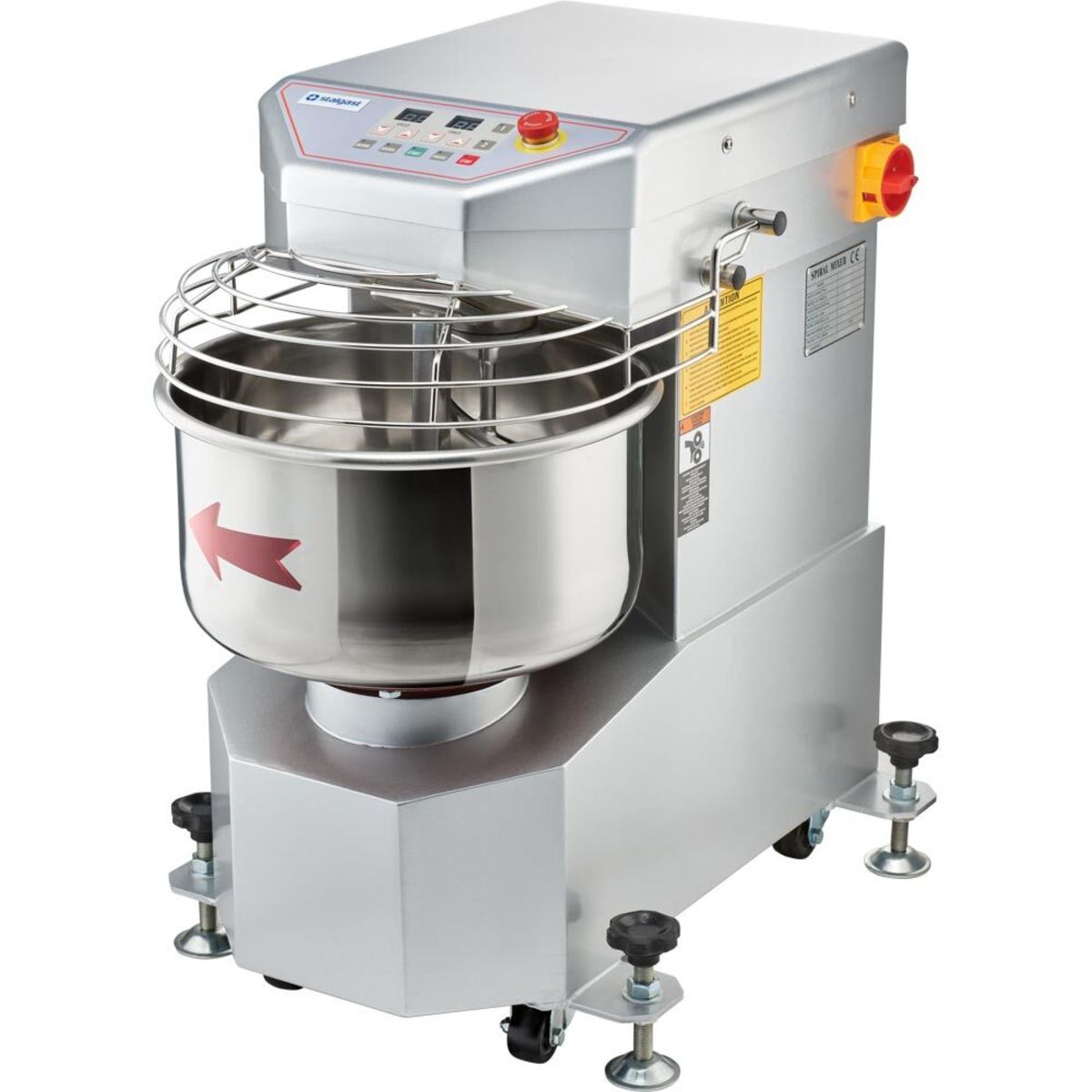 Stalgast Spiral-Teigknetmaschine, automatische Steuerung, 34 Liter, 1,8 kW; 85x86 cm (BxH); grau