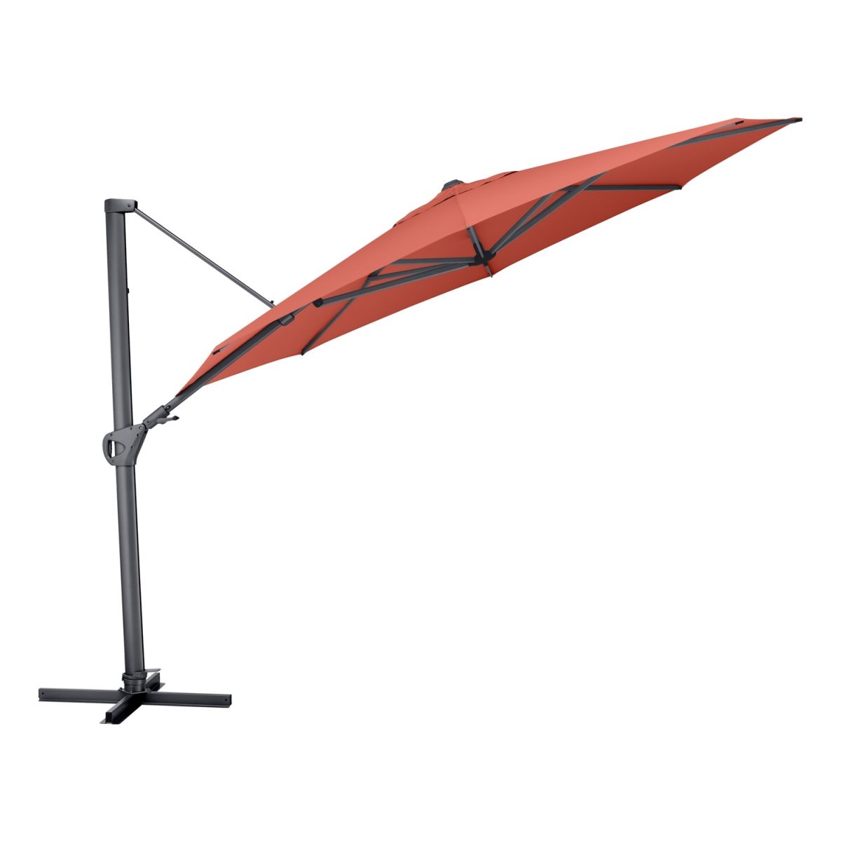 KETTLER Schirm UPF 50+ EASY SWING , mit PU-Beschichtung 350x350x350x260 cm (LxBxØxH); terrakotta; Gestell anthrazit; rund; 3 Stück / Pack