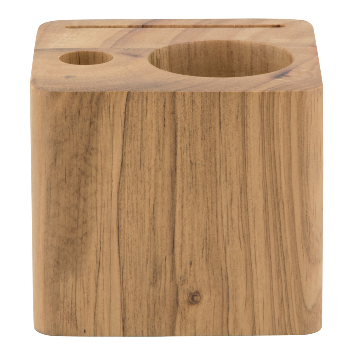 Portaconto Block - Legno finitura teak Securit; 8x8x7 cm (LxLxH); marrone