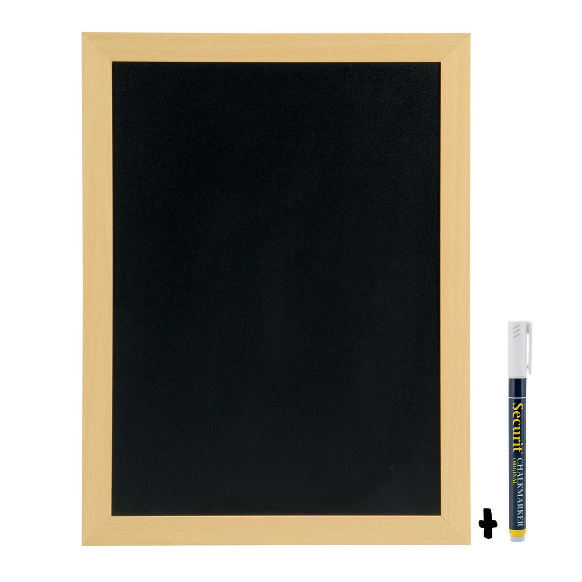 Lavagna da Parete Woody - Legno finitura teak laccata - Pennarello a gesso e kit di montaggio inclusi - 20x24cm Securit; 30x40 cm (LxH); marrone