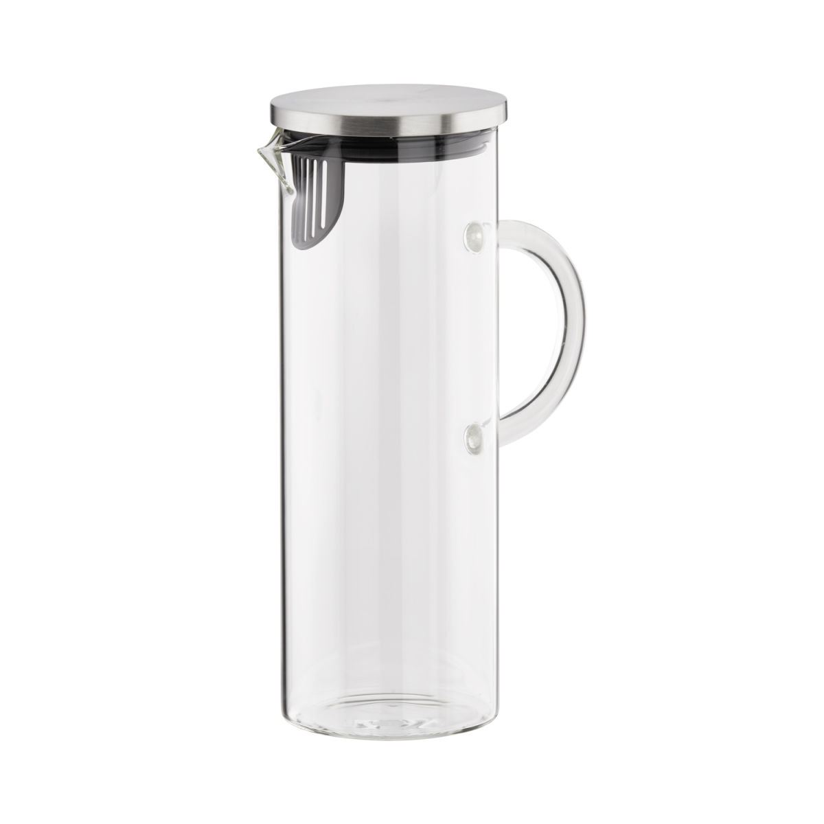Caraffa, 1,5 l APS; 1500 ml, 16x10x9.5x27 cm (LxLxØxH); argento/trasparente; rotonda