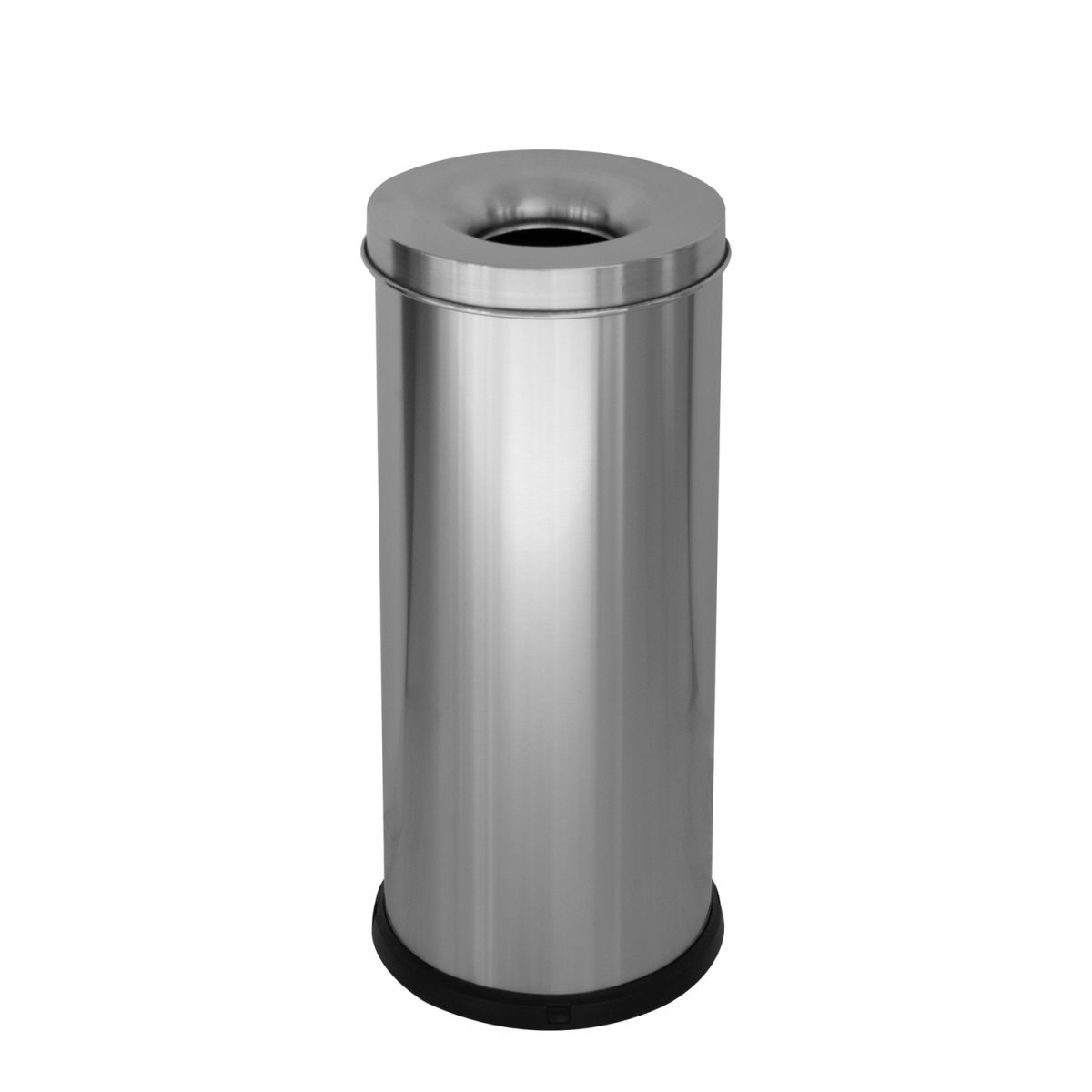 STIL CASA Stil Casa selbstlöschender Abfalleimer, Edelstahl, bodenschonender Kunststoffbodenrand, satiniert. 25 l, 27.7x27.7x25x60 cm (LxBxØxH); silber