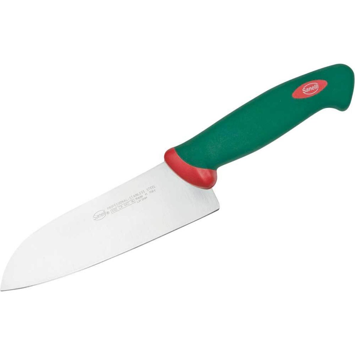 Sanelli Santoku-Messer, ergonomischer Griff, Klingenlänge 16 cm 16 cm (L); grün