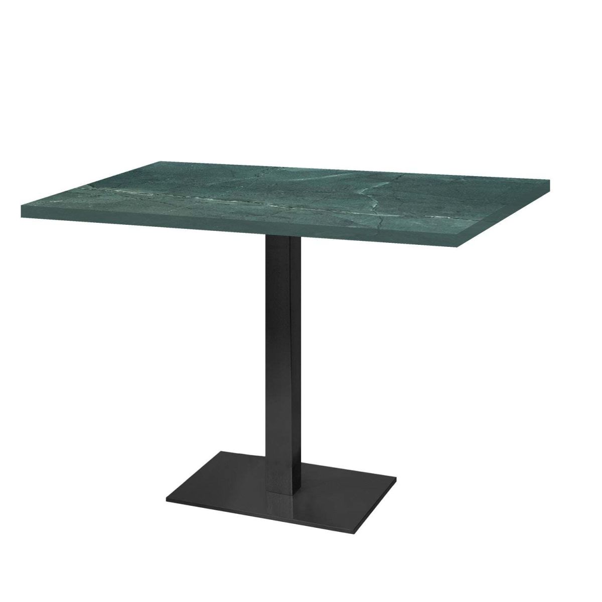 Tavolo Milano rettangolare - laminato pietra RestooTab; 120x70x75 cm (LxLxH); verde scuro/marmorizzato; rettangolare