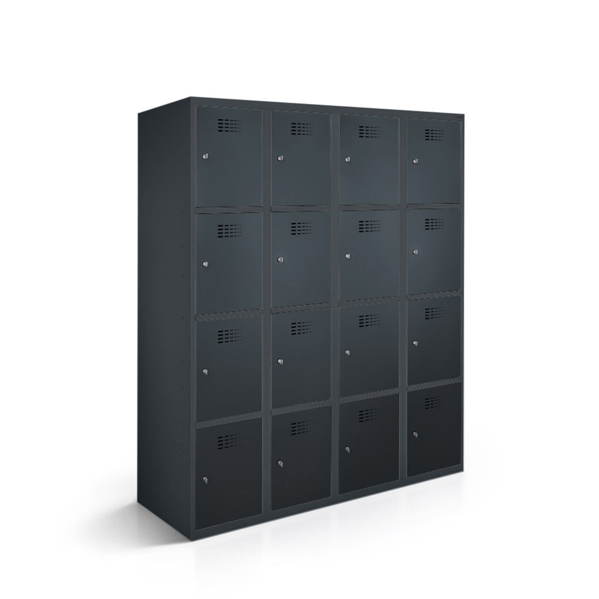 rotstahl Fächerschrank 16 Fächer mit anthrazitgrauem Korpus 120x50x180 cm (BxTxH); anthrazit