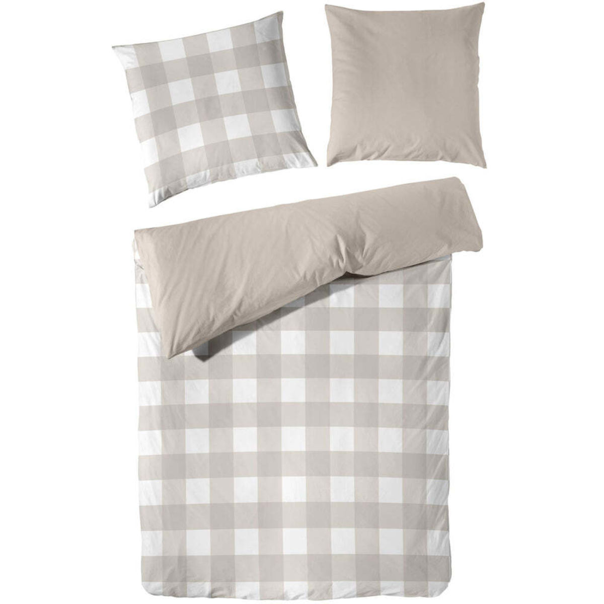 Decoper Perkal Bettwäsche Set; 240x220 cm (BxL), 80x80 cm (LxB); taupe