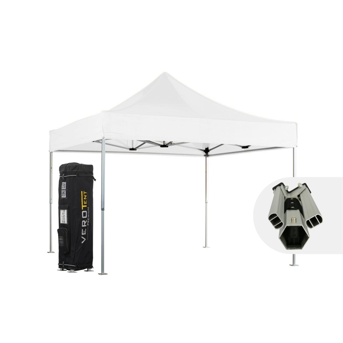 VeroTENT VeroTENT Faltpavillon 4x4m Luxea mit Dach 400x400x400 cm (LxBxH); weiß