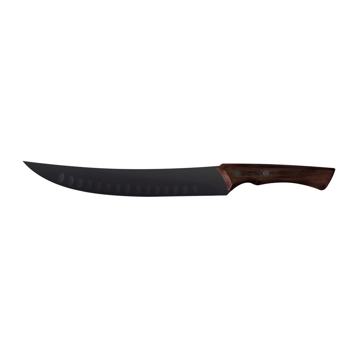 TRAMONTINA Fleischmesser Churrasco Black Klingenlänge 24 cm, 38.5 cm (L); silber/braun