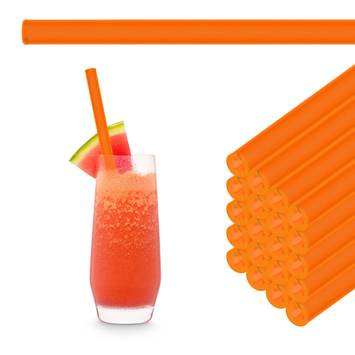 HALM Glastrinkhalme HALM 0.9x20 cm (ØxL); neonorange/orange; 50 Stück / Pack
