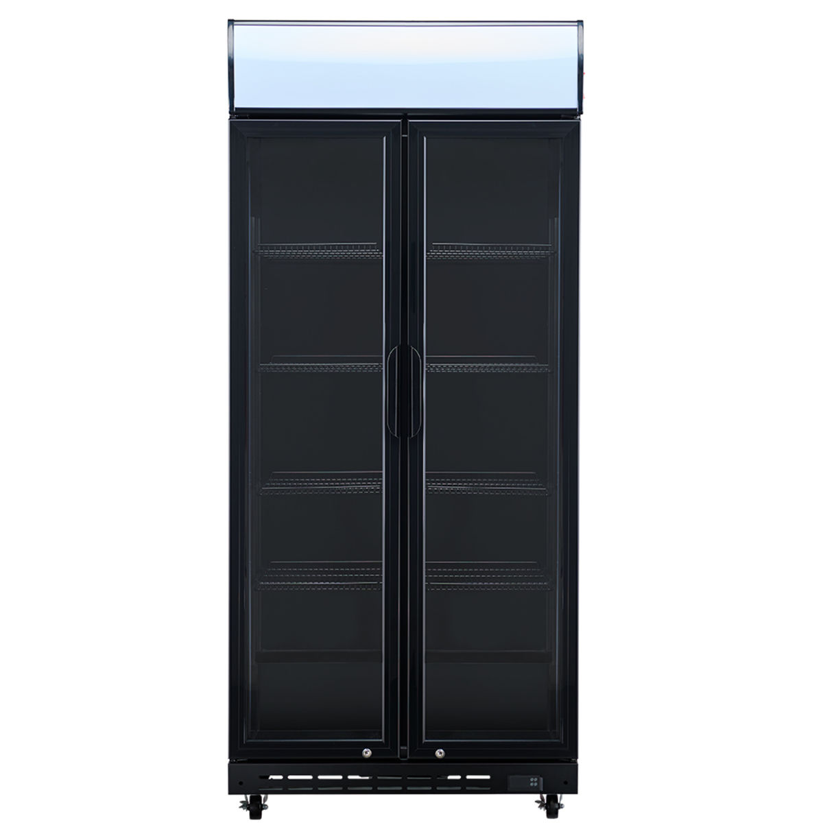 Stalgast Glastür-Kühlschrank mit Werbedisplay, zwei Flügeltüren 0.569 l, 87x199.6x60.5 cm (BxHxT); mehrfarbig