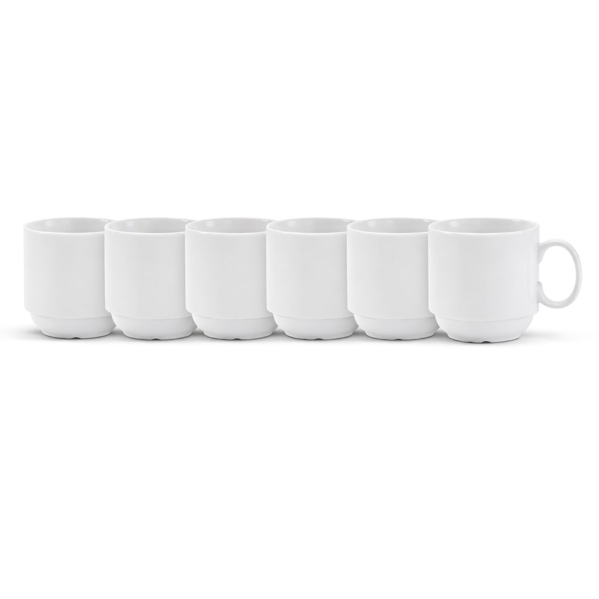 van Well Kaffeebecher Trend, 25,5 cl, stapelbar, van Well 255 ml, 7.7x10.5x7.7x9 cm (LxBxØxH); weiß; 6 Stück / Pack