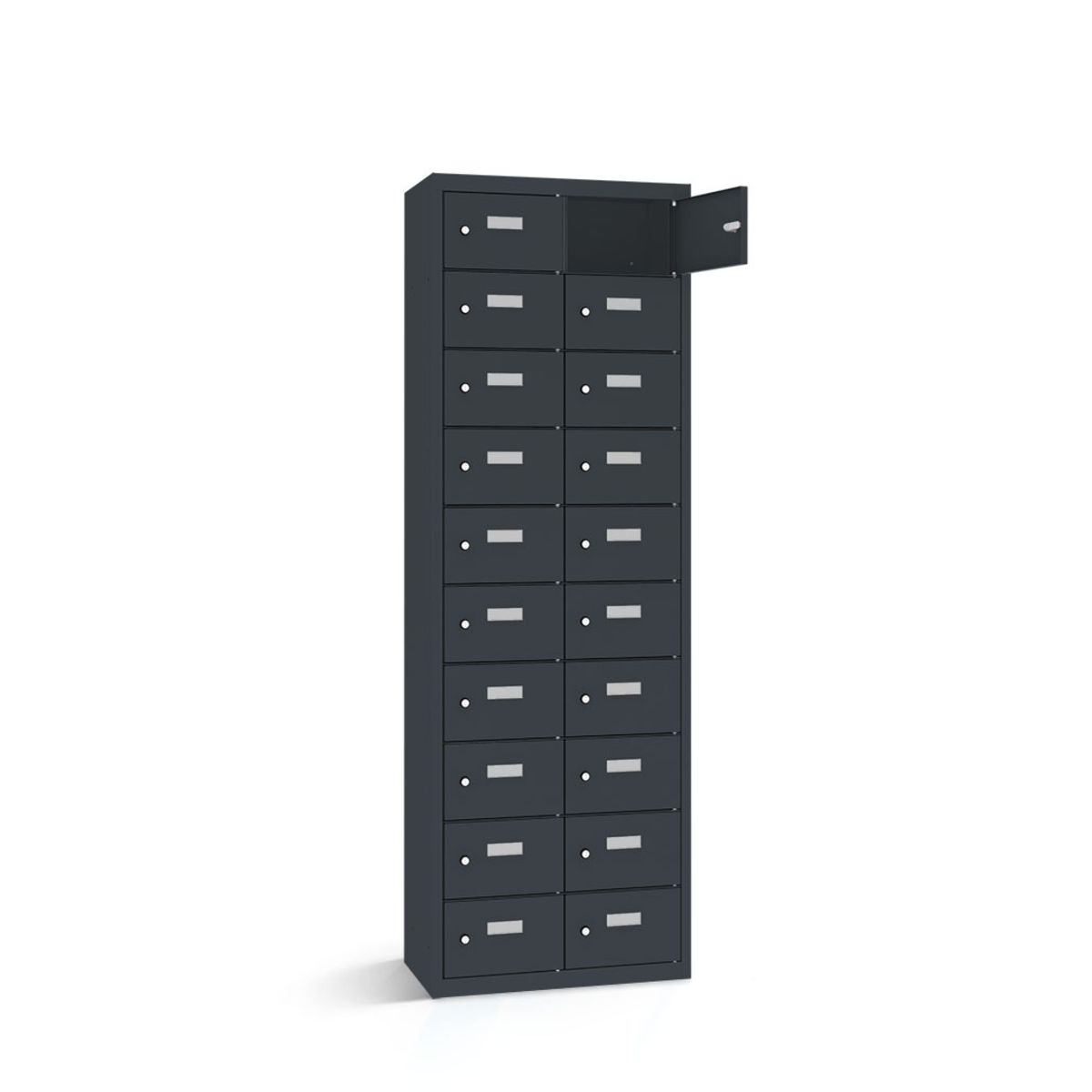 rotstahl Wertfachschrank 20 Fächer mit anthrazitgrauem Korpus 80x30x180 cm (BxTxH); anthrazit