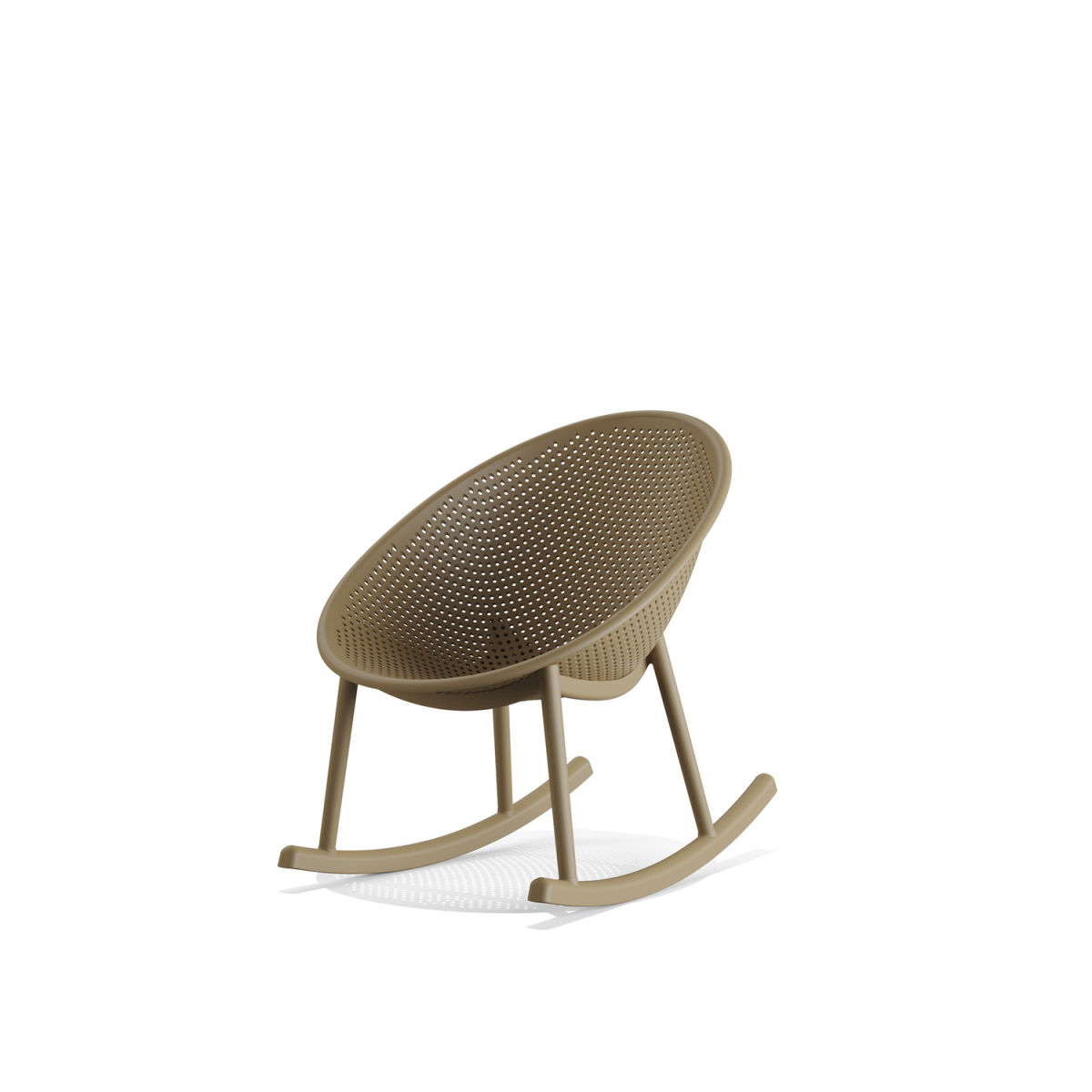 Sedia a dondolo da esterno Qosy Barths; 66x83x80 cm (LxPxH); sabbia; 2 pz. / Pacco