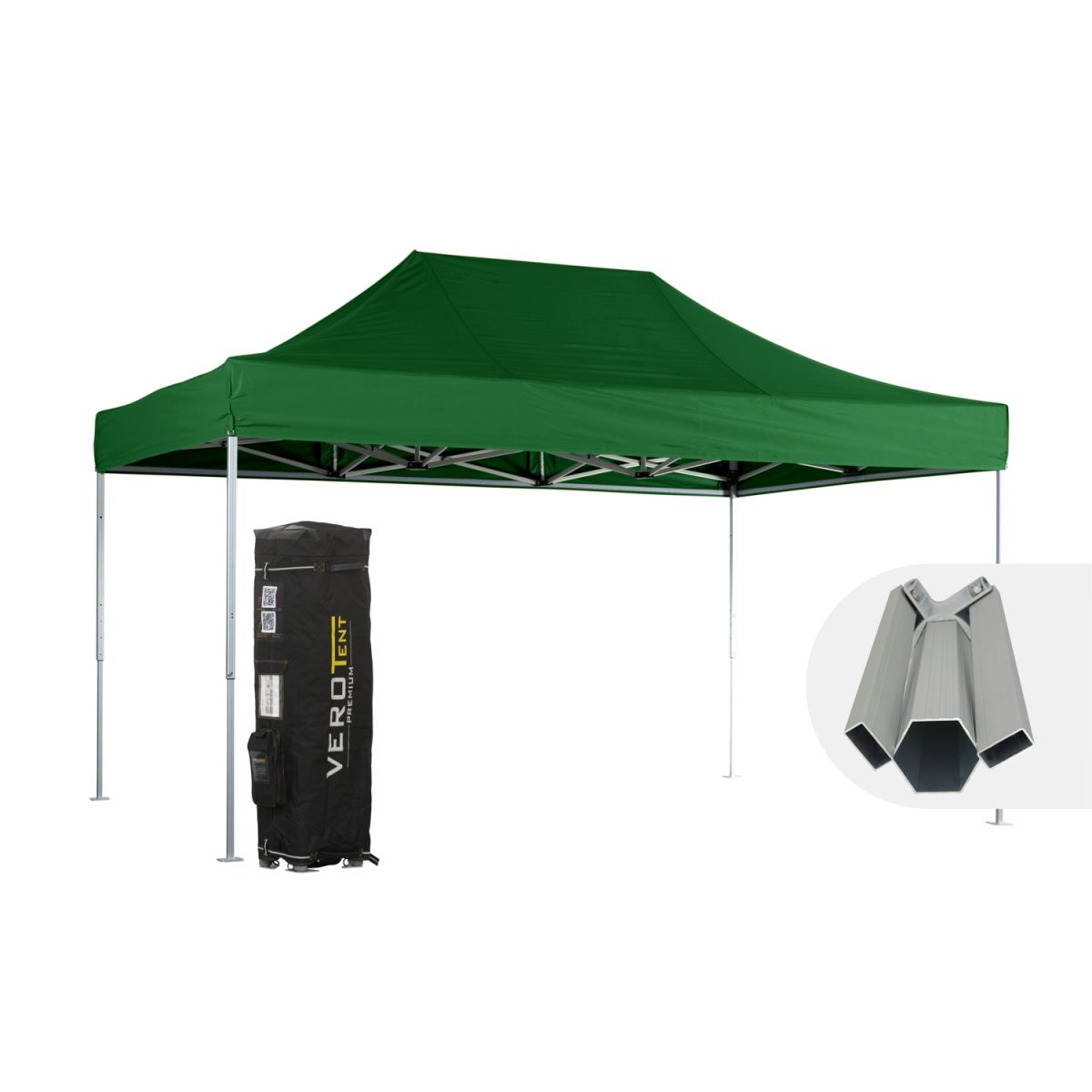 VeroTENT VeroTENT Faltpavillon 3x4,5m Budget50 mit Dach 300x450x330 cm (LxBxH); grün