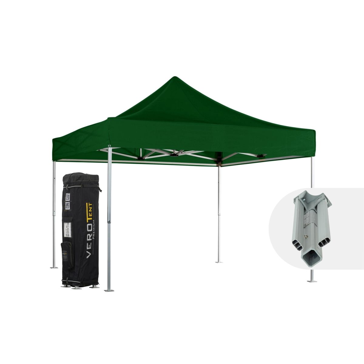 VeroTENT VeroTENT Faltpavillon 4x4m Classic mit Dach 400x400x400 cm (LxBxH); grün