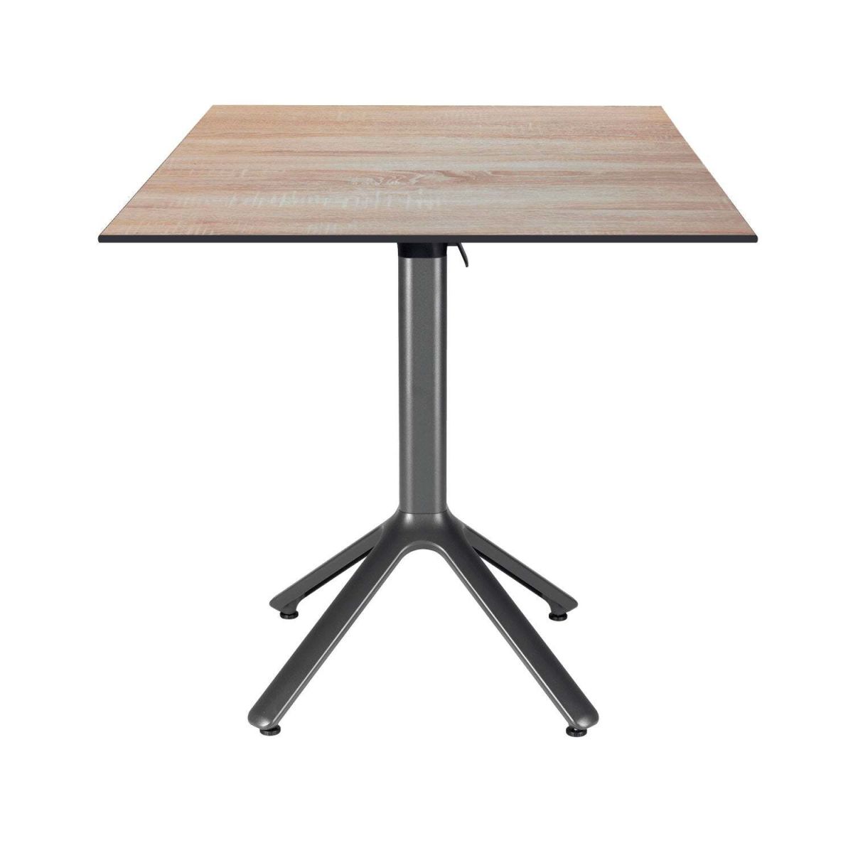 Tavolo pieghevole Nemo da esterno 70x70 RestooTab; 70x70x74 cm (LxLxH); Piano tavolo betulla, struttura grigio scuro; quadrata
