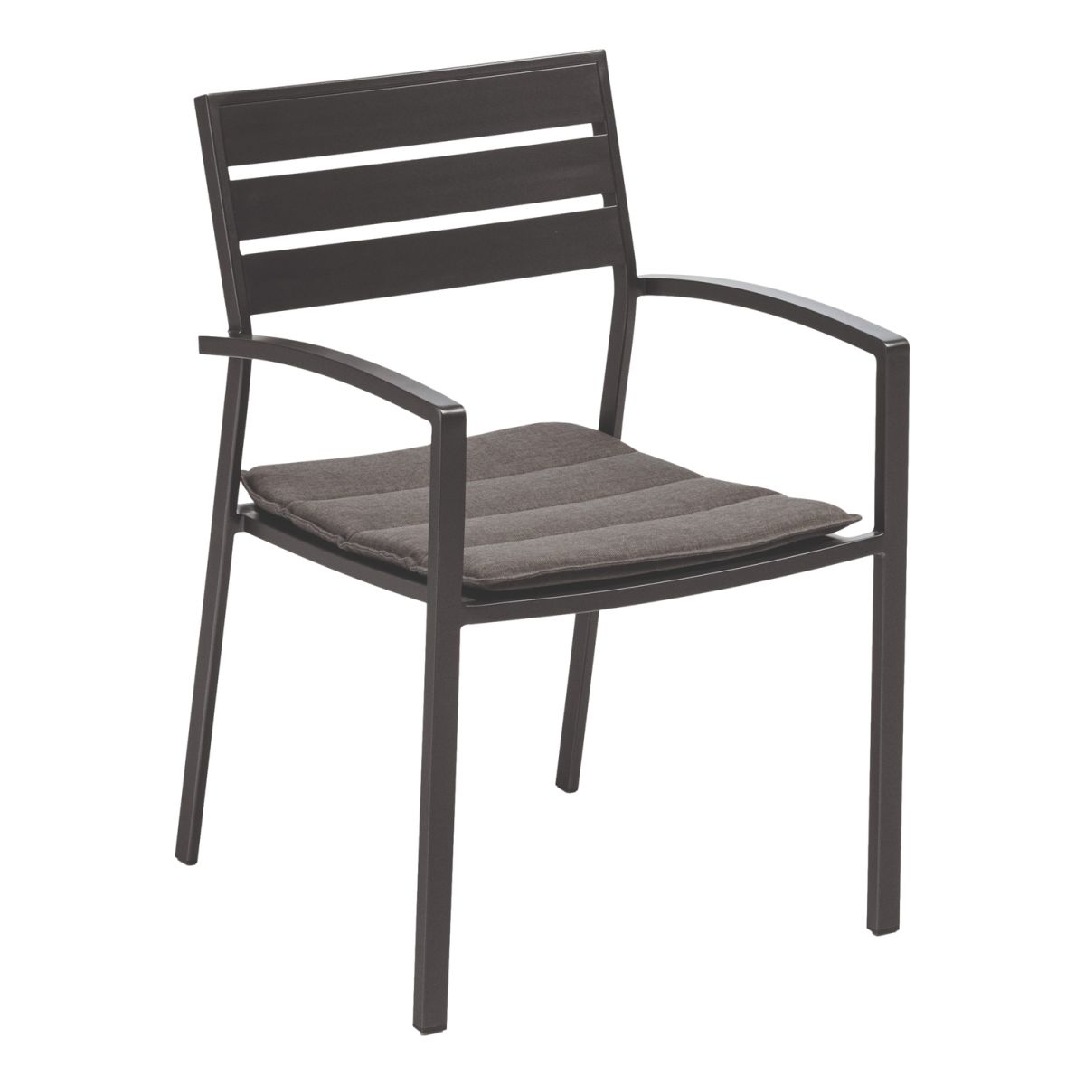 KETTLER Stapelsessel ROUEN mit Auflage 57x59.5x86 cm (BxTxH); anthrazit; Gestell anthrazit; 4 Stück / Pack