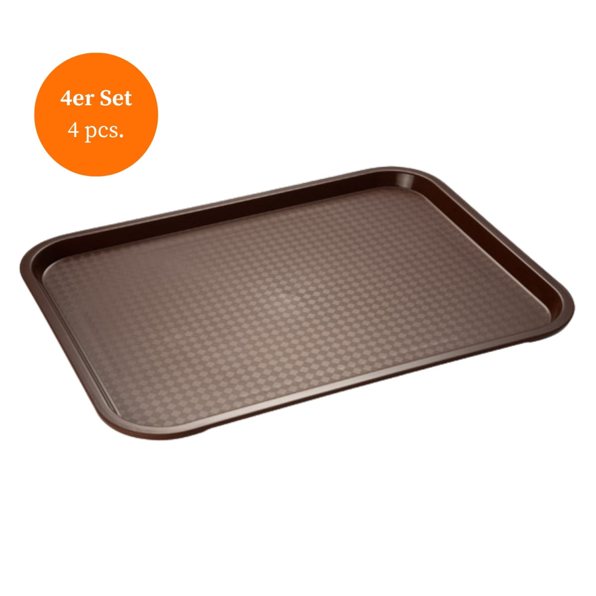 APS Fast Food-Tablett, 4er-Set; 41.5x31x2.5 cm (LxBxH); braun; rechteckig; 4 Stück / Pack
