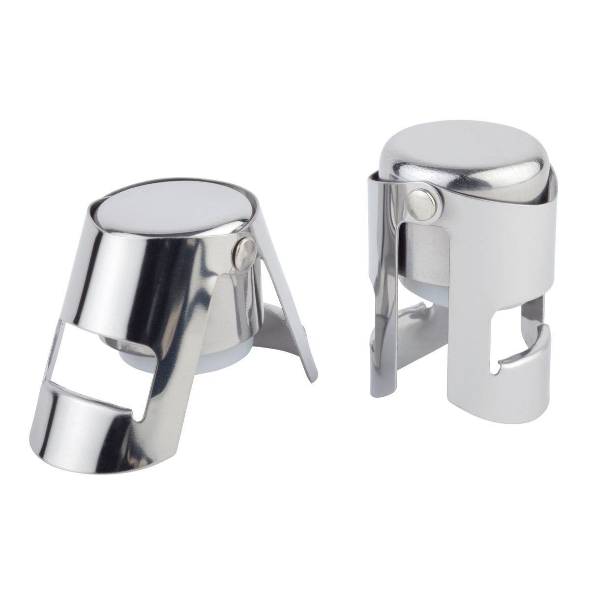 APS Sektverschluss, 2er-Set, Edelstahl; 4.5x4x5.5x4 cm (LxBxHxØ); silber