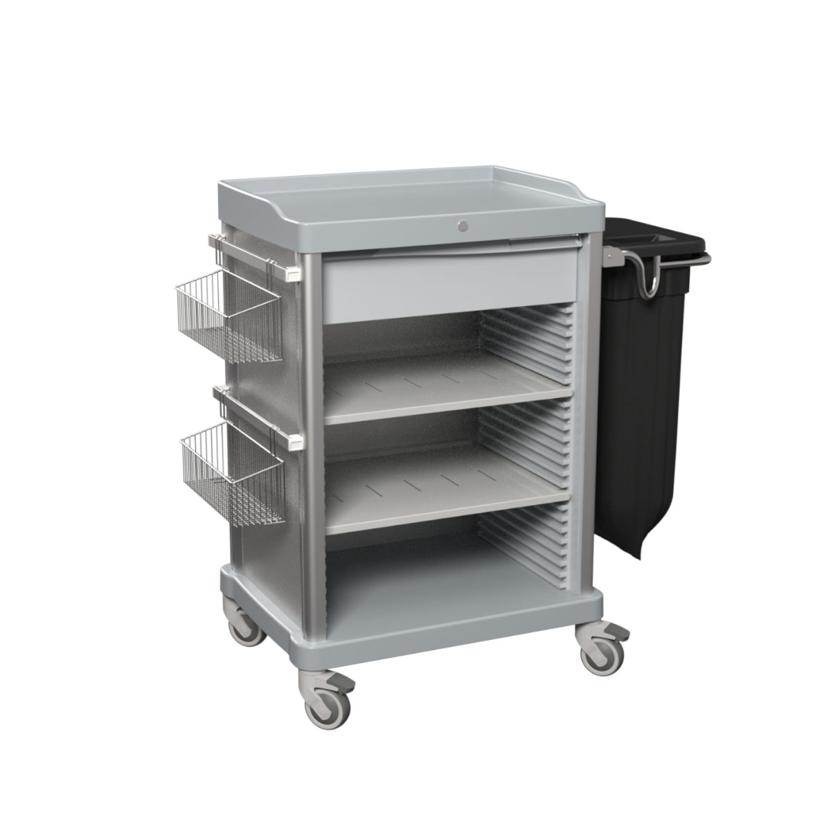 QUATRO Praktischer multifunktioneller Housekeepingwagen V8 Grau 119x110 cm (BxH); grau