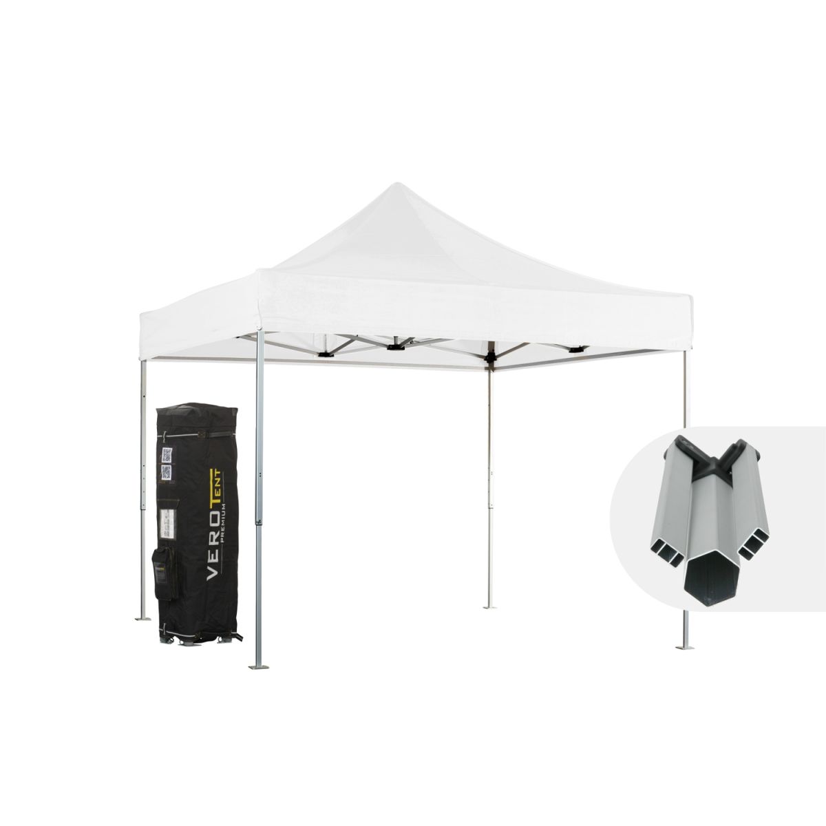 VeroTENT VeroTENT Faltpavillon 3x3m Starter mit Dach 300x300x330 cm (LxBxH); weiß