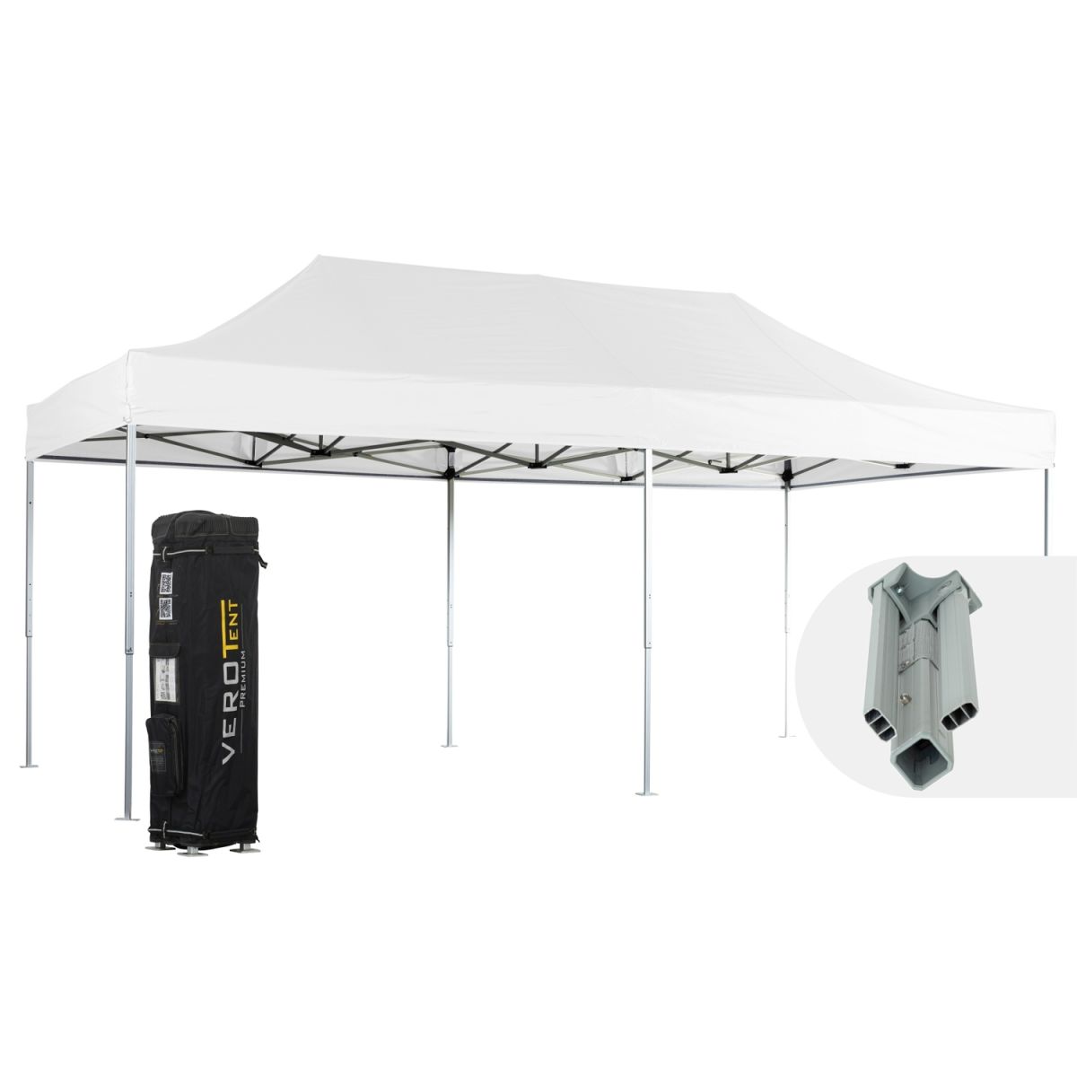 VeroTENT VeroTENT Faltpavillon 4x8m Classic mit Dach 400x800x400 cm (LxBxH); weiß
