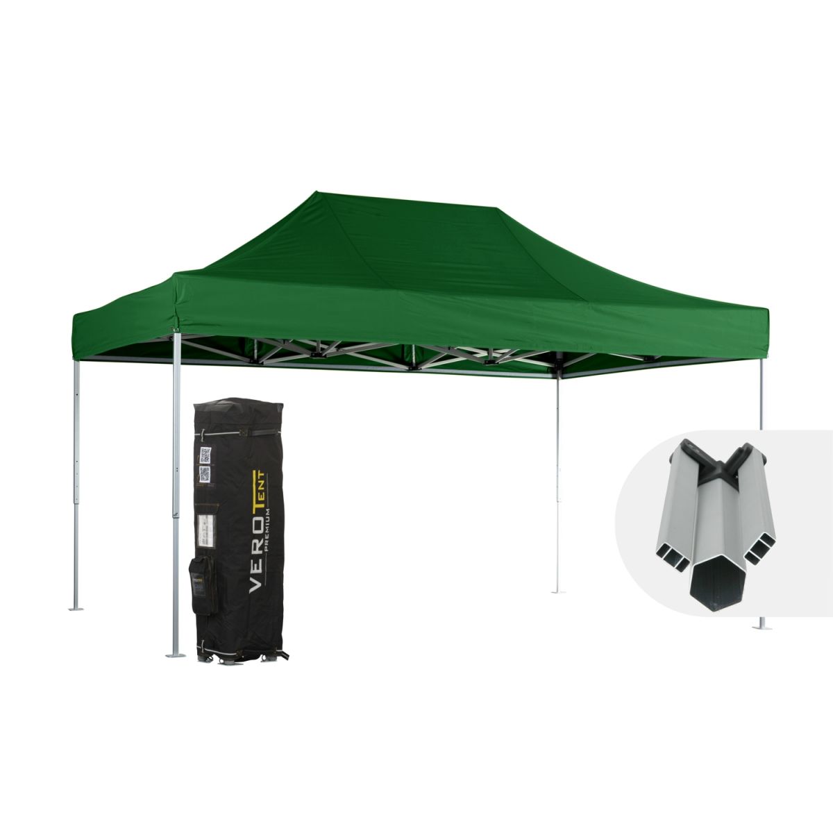 VeroTENT VeroTENT Faltpavillon 3x4,5m Starter mit Dach 300x450x330 cm (LxBxH); grün
