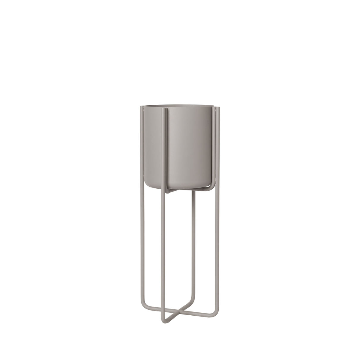 blomus Pflanzgefäß mit Gestell -KENA- 22x22x22x55 cm (LxBxØxH); hellgrau