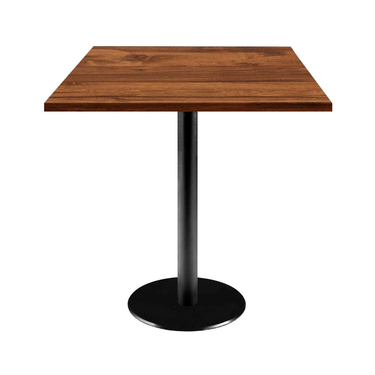 RestooTab Tisch Rome quadratisch - Dekor Holz 70x70x75 cm (LxBxH); Platte eiche wenge, Gestell schwarz; quadratisch