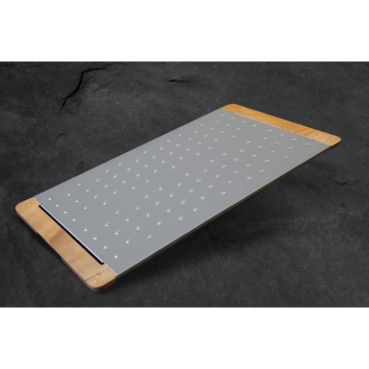 STIL CASA Stil casa, 4er-Set Schneidebretter für Pizzen und Focaccia, Holzständer, Edelstahlplatte 75x40x3 cm (LxBxH); mehrfarbig; 4 Stück / Pack