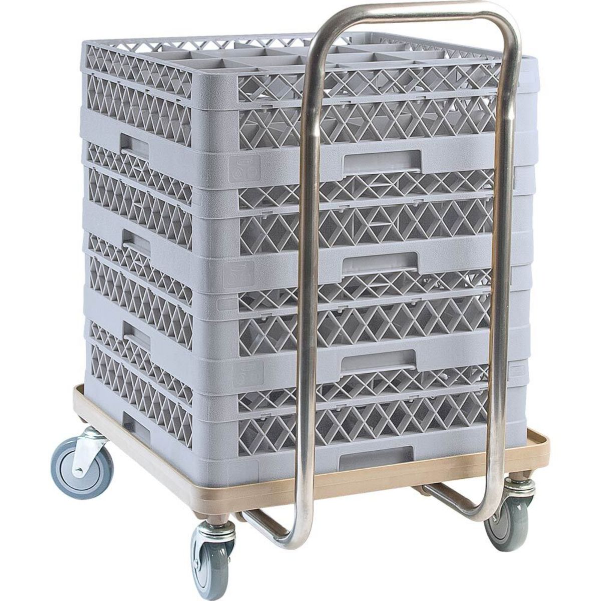 Stalgast Transportwagen für Spülkörbe 54x54x96 cm (BxTxH); grau/beige