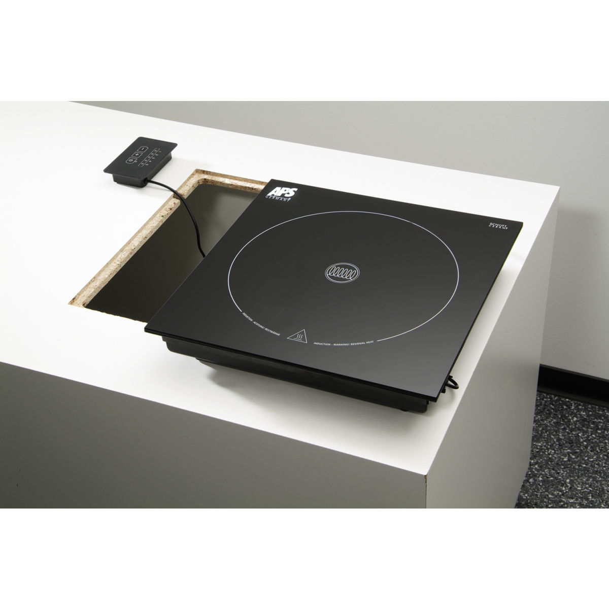 APS Einbau-Induktionskochplatte, 2000 W 35.5x35.5x6 cm (BxTxH); schwarz