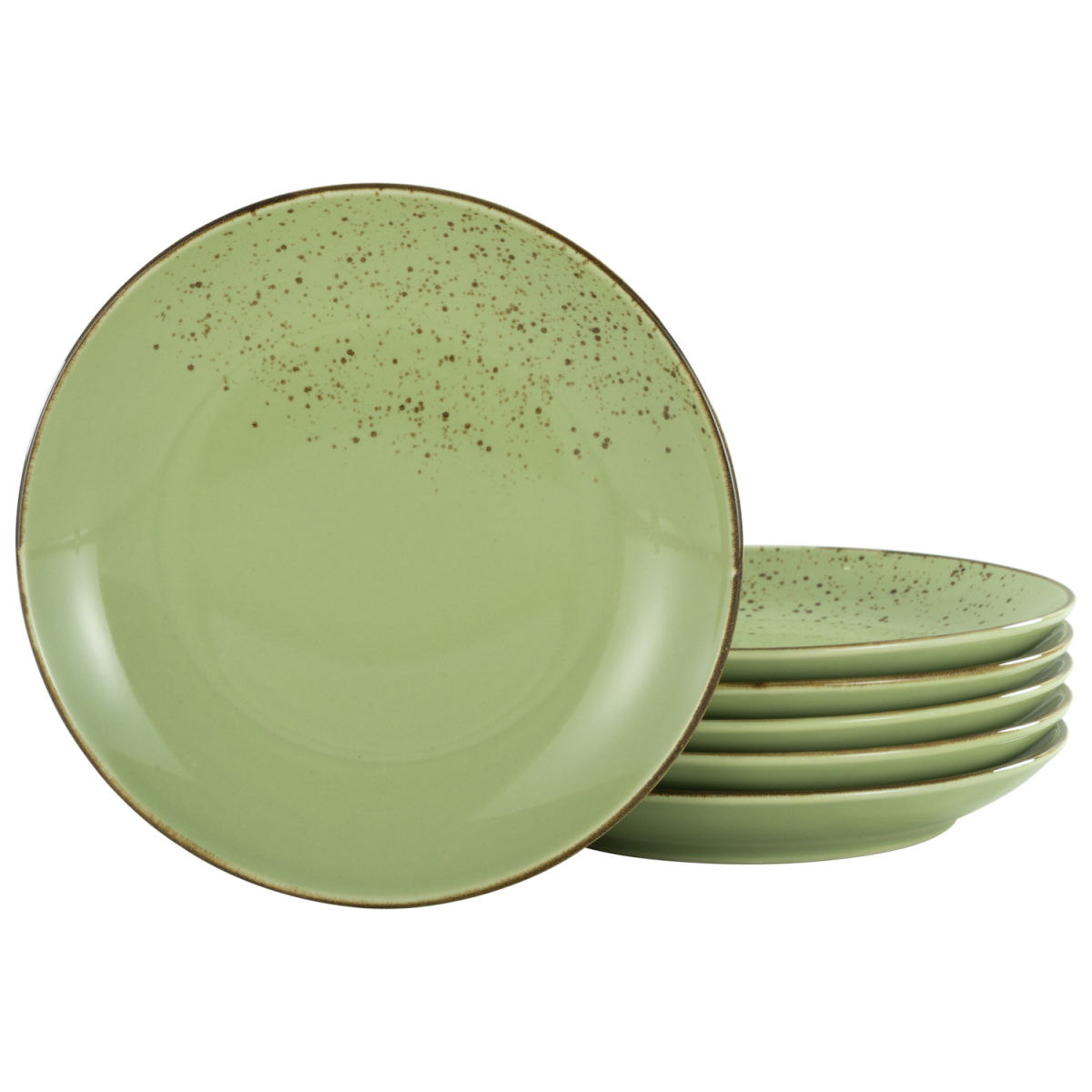Collezione Natura - Piatto da pranzo 6 pezzi CreaTable; 27x3.5 cm (ØxH); verde; rotonda; 6 pz. / Pacco