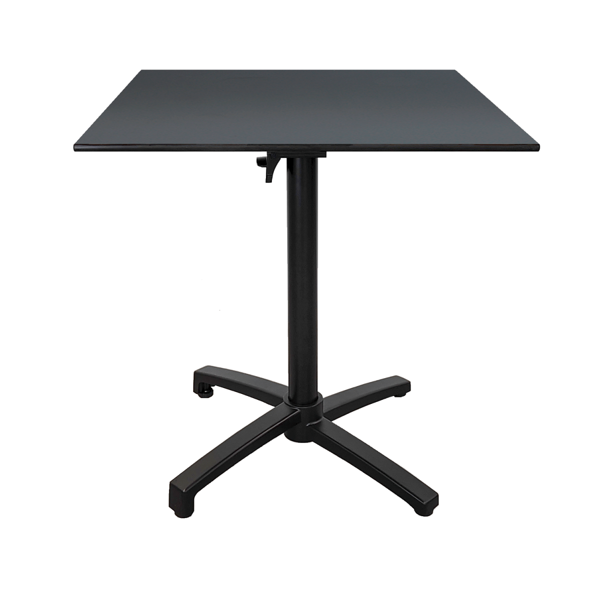 RestooTab Outdoor Klapptisch Diabolo 70x70x73 cm (LxBxH); Platte grau, Gestell schwarz; quadratisch