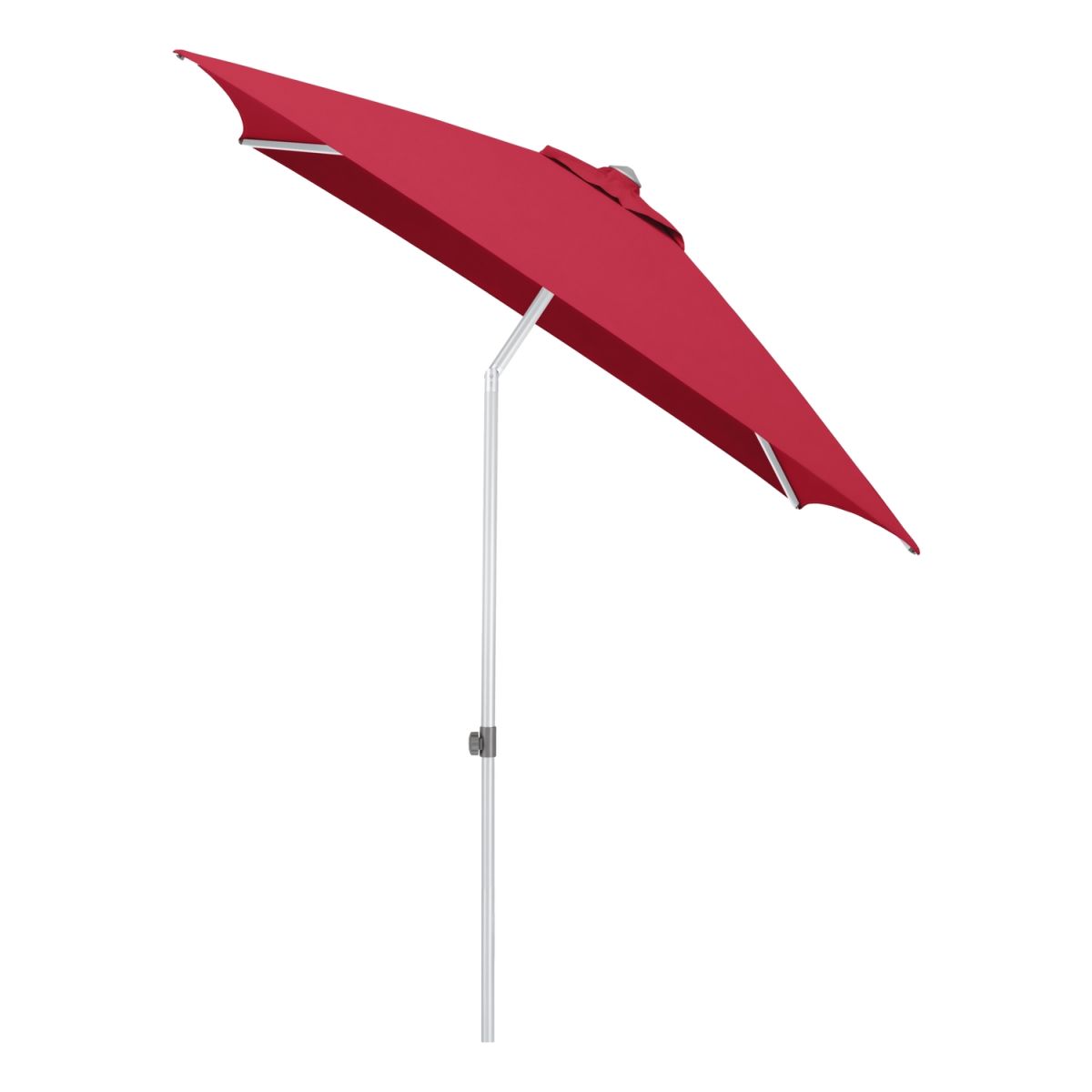 KETTLER Schirm UPF 50+ EASY PUSH, mit PU-Beschichtung 200x200x250 cm (LxBxH); rot; Gestell silber; quadratisch