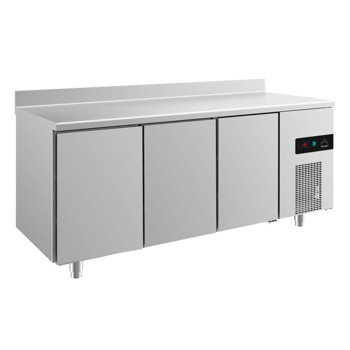 A&S Polarny Kühltisch -2 bis +8°C 1865x700x850mm mit 3 Türen u. Aufkantung 186.5x85x70 cm (BxHxT); silber