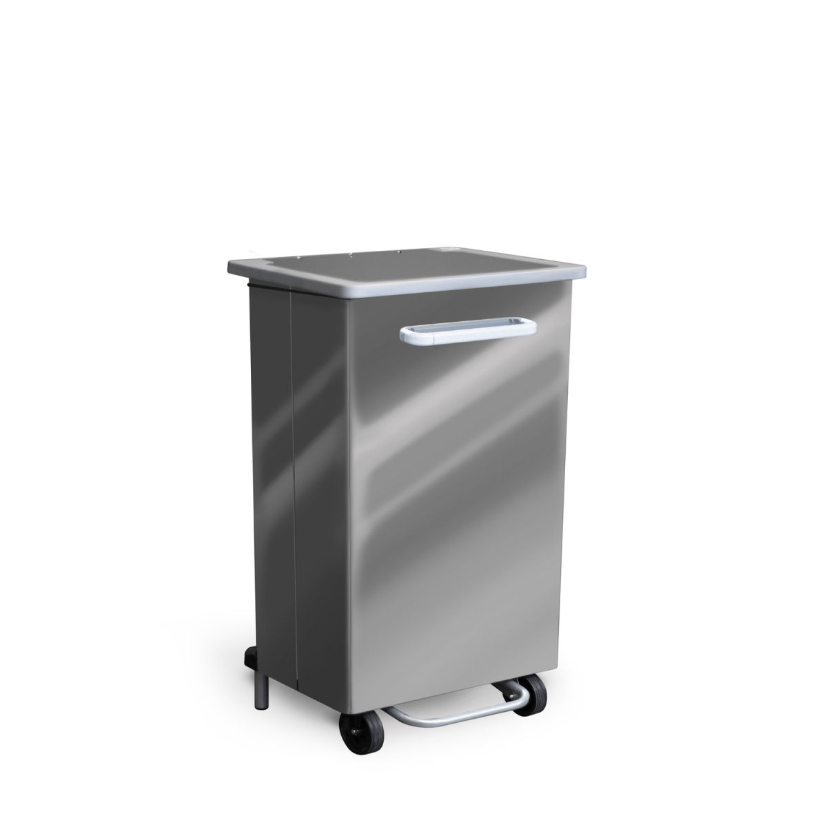 STIL CASA Stil Casa Pedalabfalleimer, Edelstahl, Frontöffnung, elastischer Beutelhalter, poliert. 110 l, 47x37x83 cm (LxBxH); silber