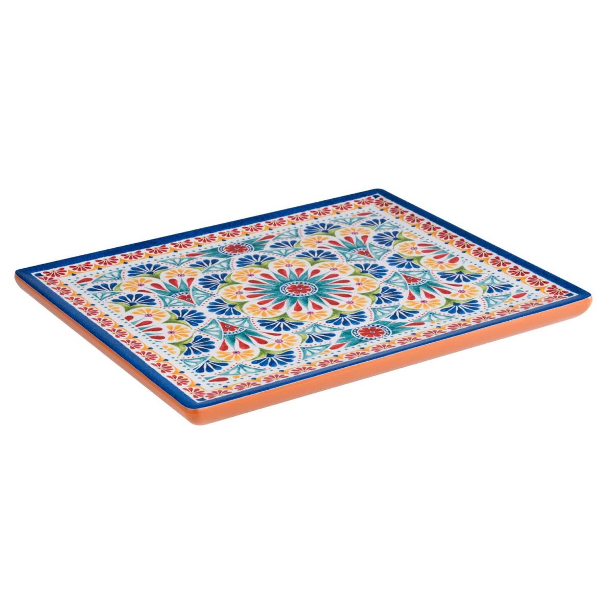 APS GN 1/3 Tablett ARABESQUE, Melamin; GN 1/2, 32.5x26.5x2 cm (LxBxH); blau/terrakotta; rechteckig