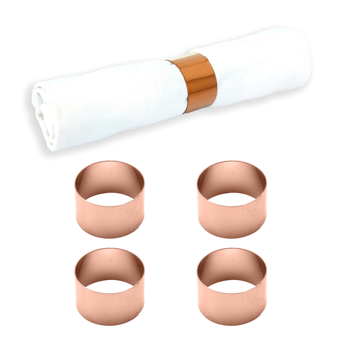 ECHTWERK Serviettenring-Set Kreis-Design 3x4x3 cm (LxBxH); kupfer; 4 Stück / Pack